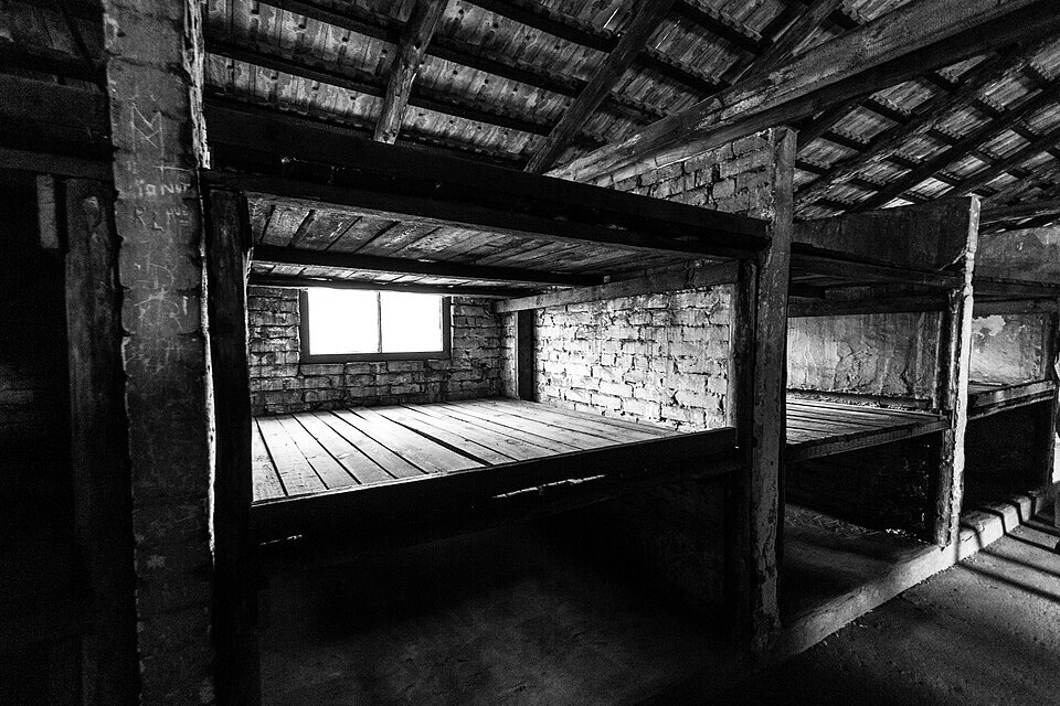 Interior of Auschwitz-Birkenau barracks